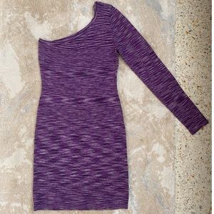 Purple one shoulder Bebe dress